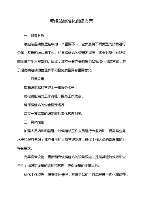 编组站标准化创建方案