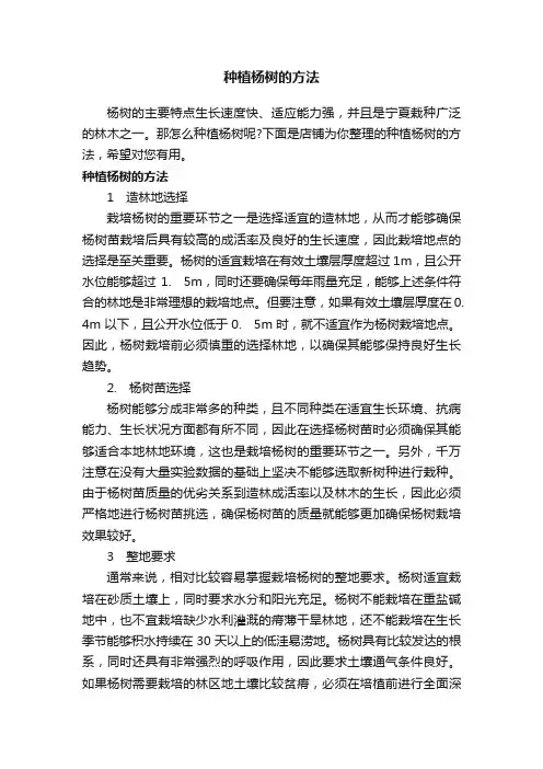 种植杨树的方法