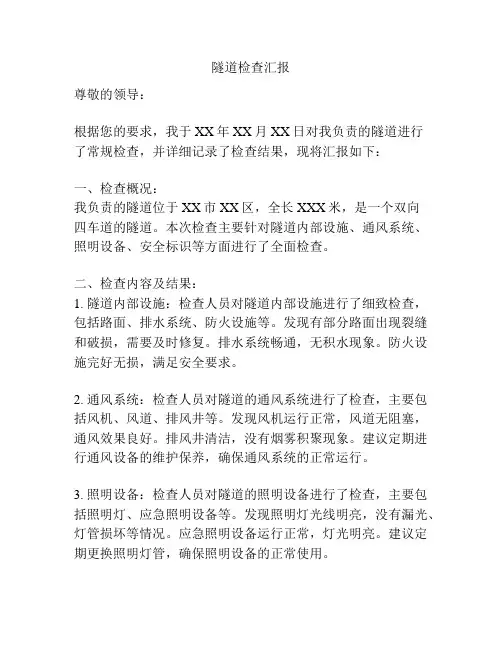 隧道检查汇报