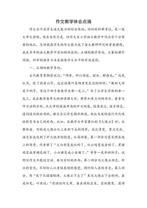 作文教学体会点滴  论文
