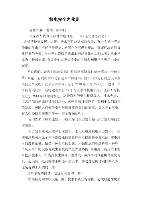 核电安全之我见