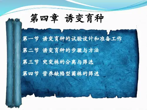 食用菌育种学 第四章 诱变育种