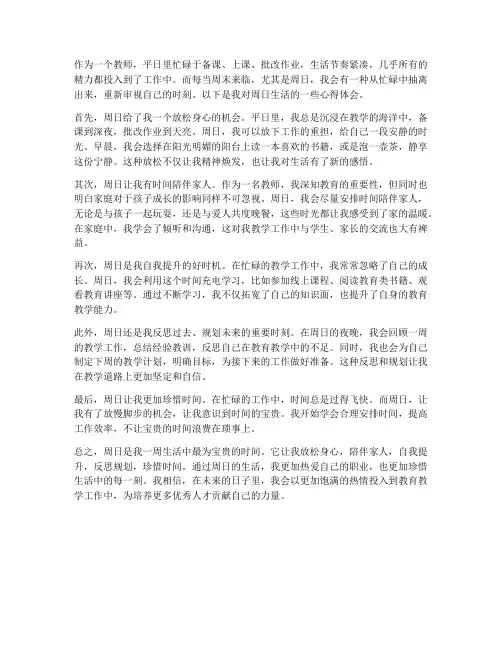 教师周日生活心得体会