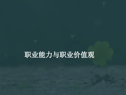 职业能力与职业价值观概论