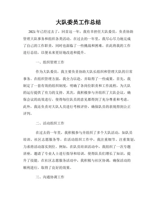 大队委员工作总结