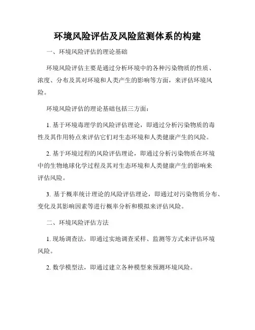 环境风险评估及风险监测体系的构建