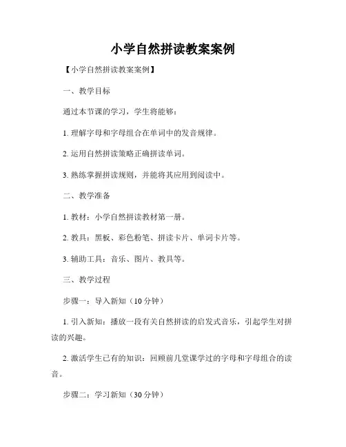 小学自然拼读教案案例