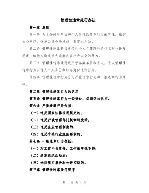 管理性违章处罚办法
