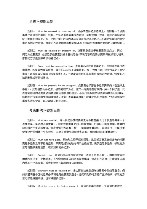 拓扑规则举例