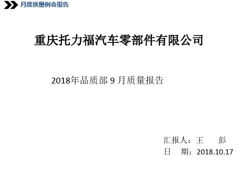 质量部年月质量月报告样板ppt课件