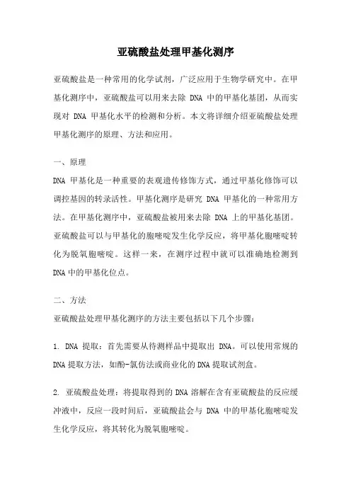 亚硫酸盐处理甲基化测序