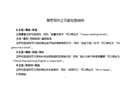 雅思写作之万能句型结构