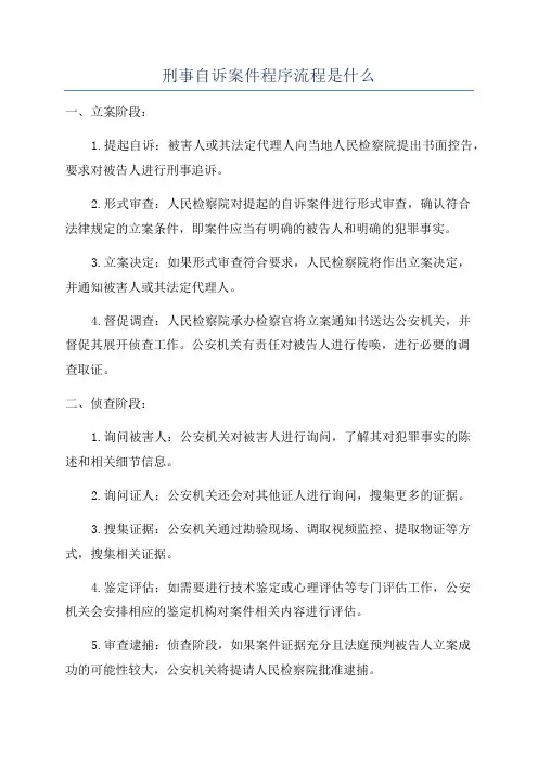 刑事自诉案件程序流程是什么