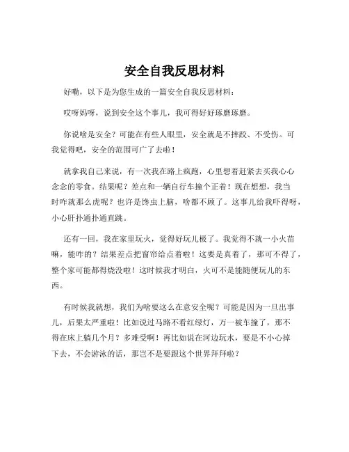 安全自我反思材料