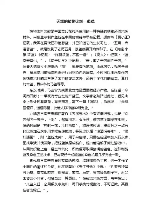 天然的植物染料—蓝草