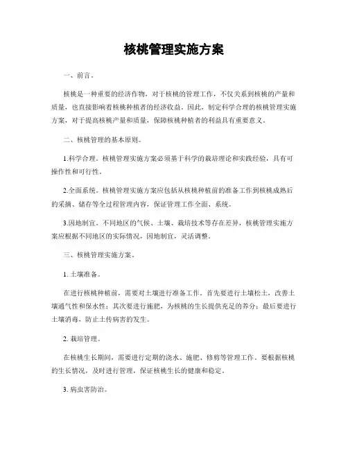 核桃管理实施方案