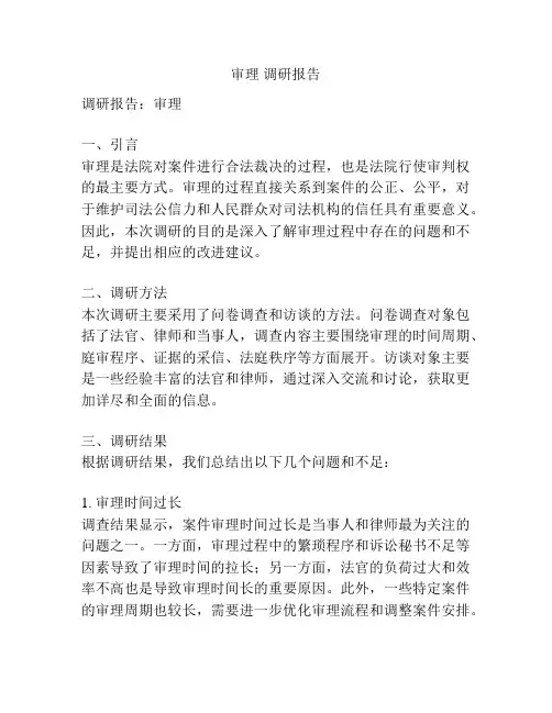 审理 调研报告