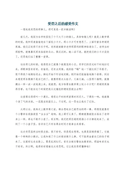 受罚之后的感受作文