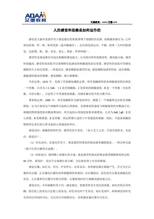 人的感觉和思维是如何运作的