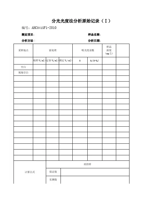 二氧化硫原始记录