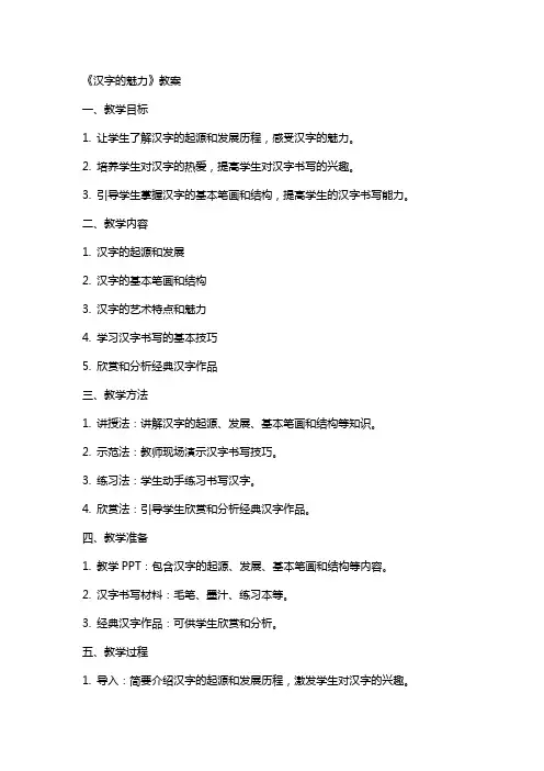 《汉字的魅力》教案