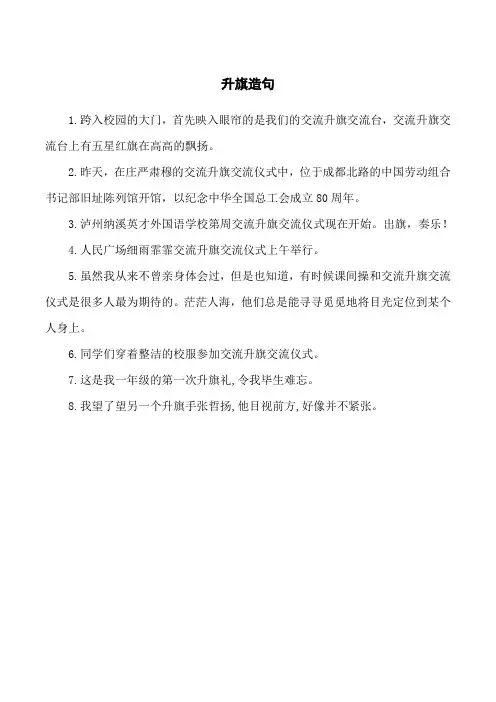 升旗造句二年级上册