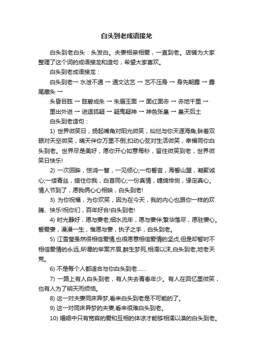 白头到老成语接龙
