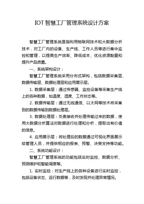 IOT智慧工厂管理系统设计方案