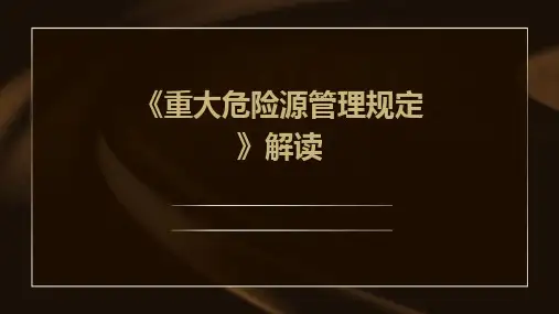 《重大危险源管理规定)解读PPT