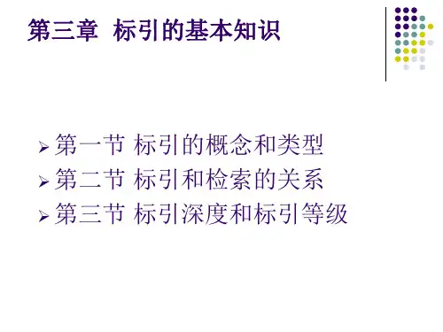 第三章 标引的基本知识