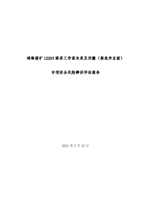 12203综采工作面末采、回撤专项安全风险评估报告