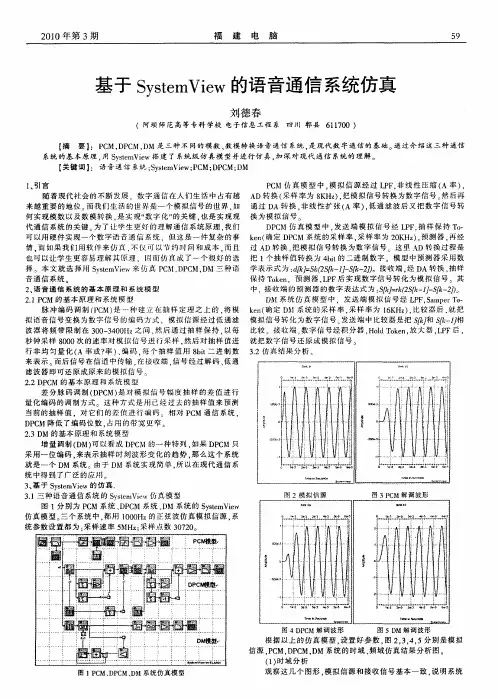 基于SystemView的语音通信系统仿真