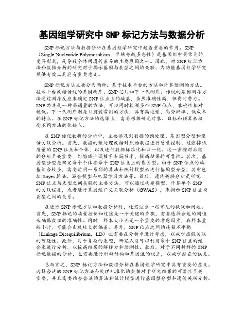 基因组学研究中SNP标记方法与数据分析