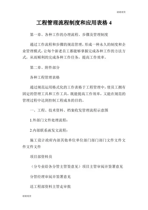 工程管理流程制度和应用表格.doc