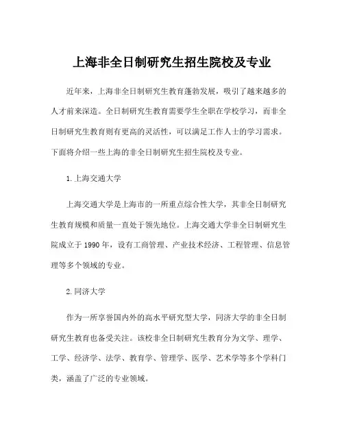 上海非全日制研究生招生院校及专业
