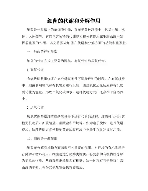 细菌的代谢和分解作用
