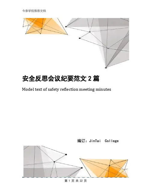 安全反思会议纪要范文2篇