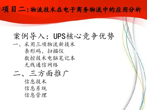 物流技术在电子商务中的应用