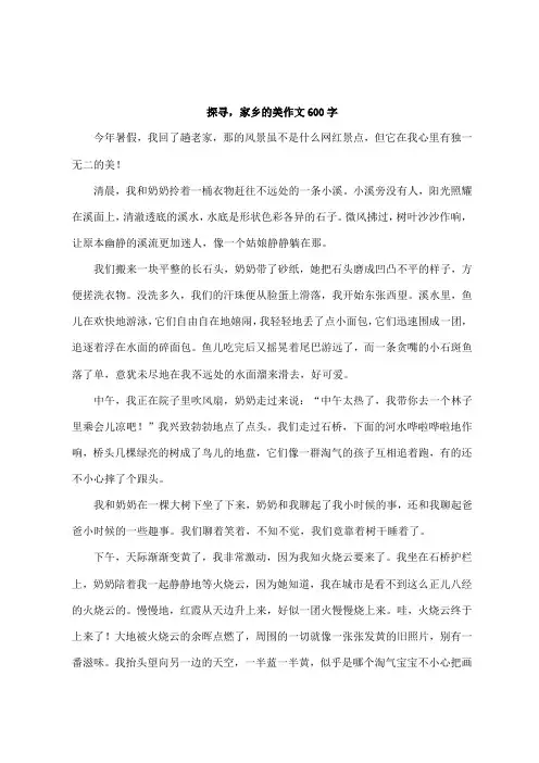 探寻,家乡的美作文600字