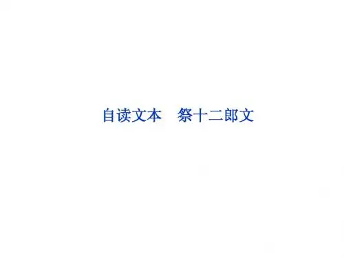 鲁人版语文选修《唐宋八大家散文选读》 第2单元自读文本祭十二郎文