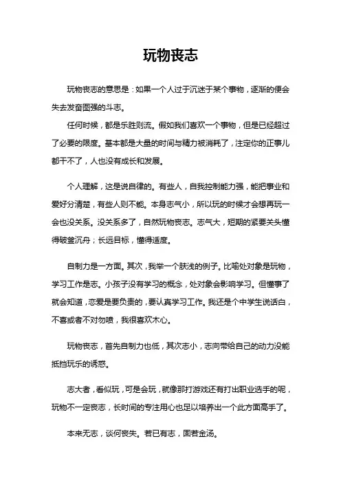 玩物丧志的意思