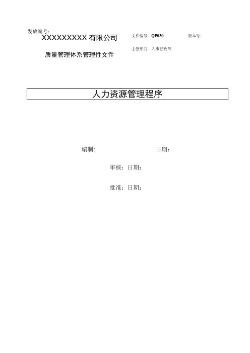 人力资源管理程序