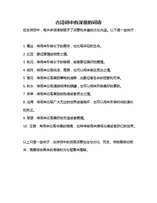古诗词中有深意的词语
