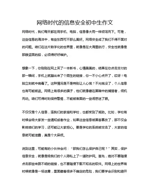 网络时代的信息安全初中生作文