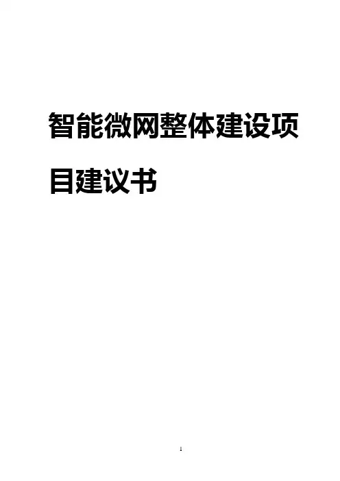 智能微电网整体设计建设应用项目建议书