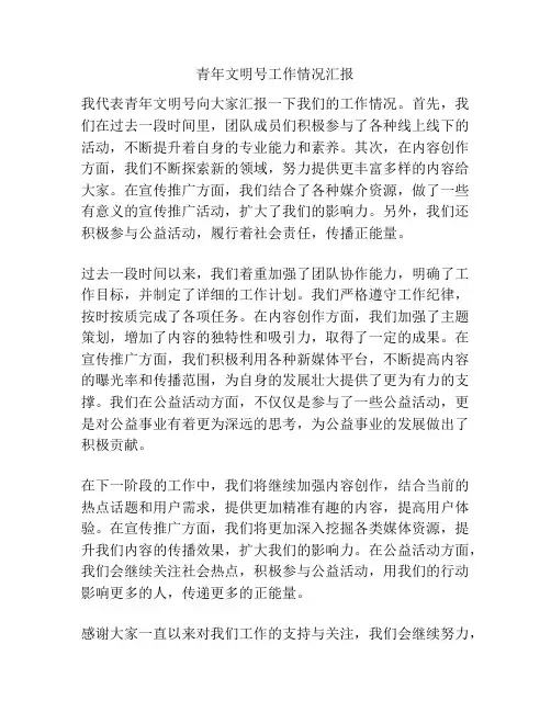 青年文明号工作情况汇报