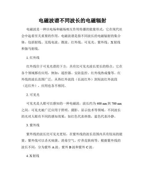 电磁波谱不同波长的电磁辐射
