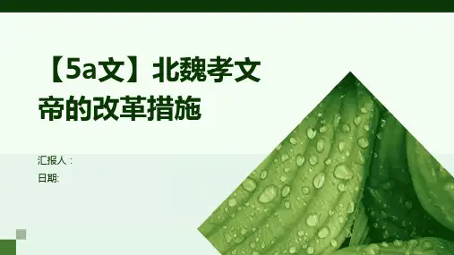 【5a文】北魏孝文帝的改革措施