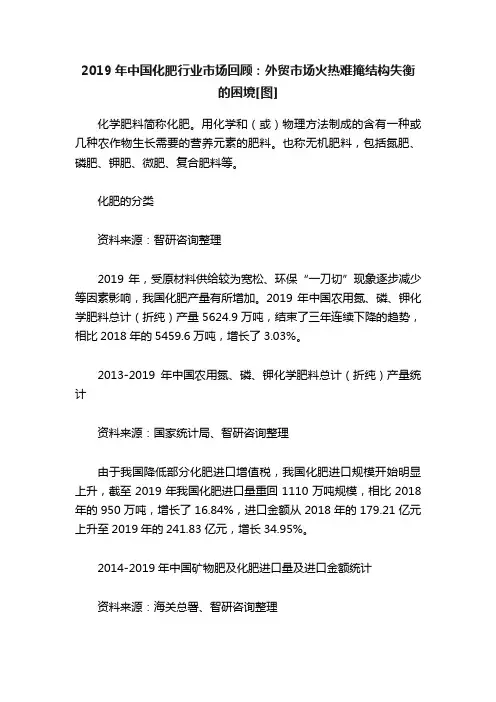 2019年中国化肥行业市场回顾：外贸市场火热难掩结构失衡的困境[图]