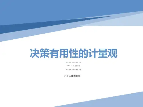 决策有用的计量观